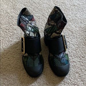 Burberry multicolor leather Moto boots size 37.